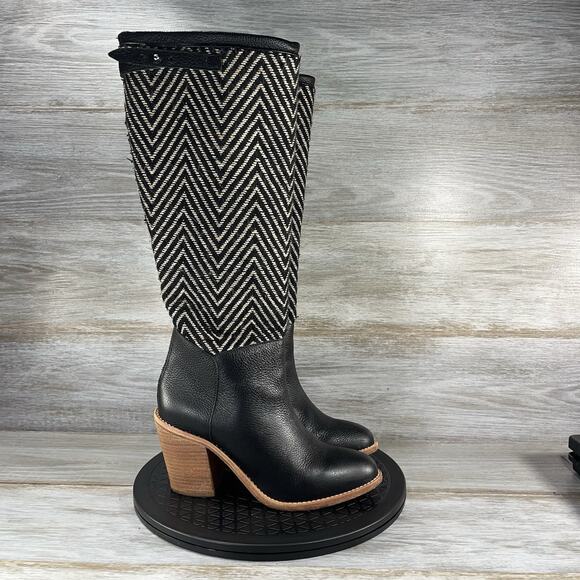 Loeffler Randall Women’s Black White Tall Knee High Boots Size 7.5 - Picture 3 of 8